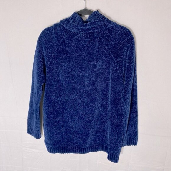 5/$25 Buffalo David Bitton Blue Chenille Cowl Neck Sweater S - Picture 14 of 15